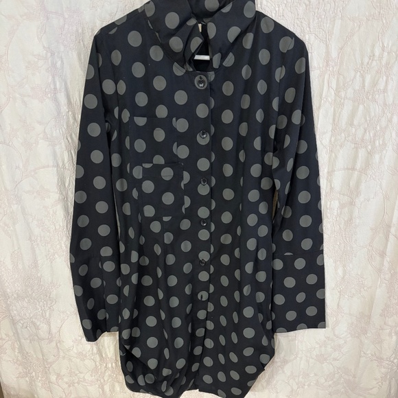 Comfy USA Woman’s Tokyo Dot Bubble Hem Lagen Look Midi Dress Black/Gray Size M - Picture 1 of 6